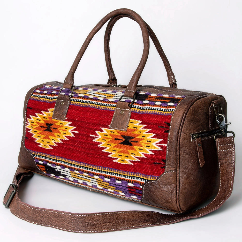 LS Western Red & Yellow Saddle Blanket Weekend Bag