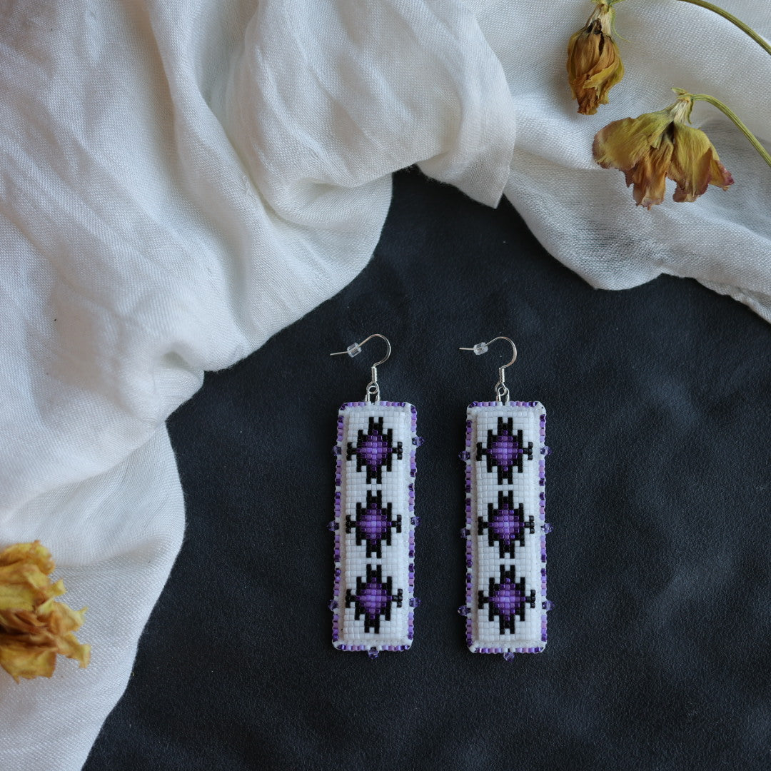 Beth Rose Designs Long Loomed Drop Earrings