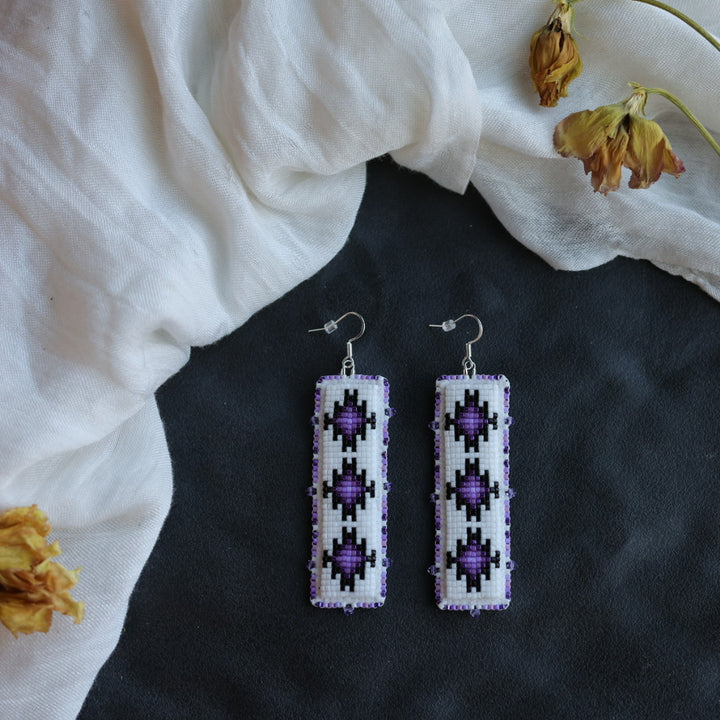 Beth Rose Designs Long Loomed Drop Earrings