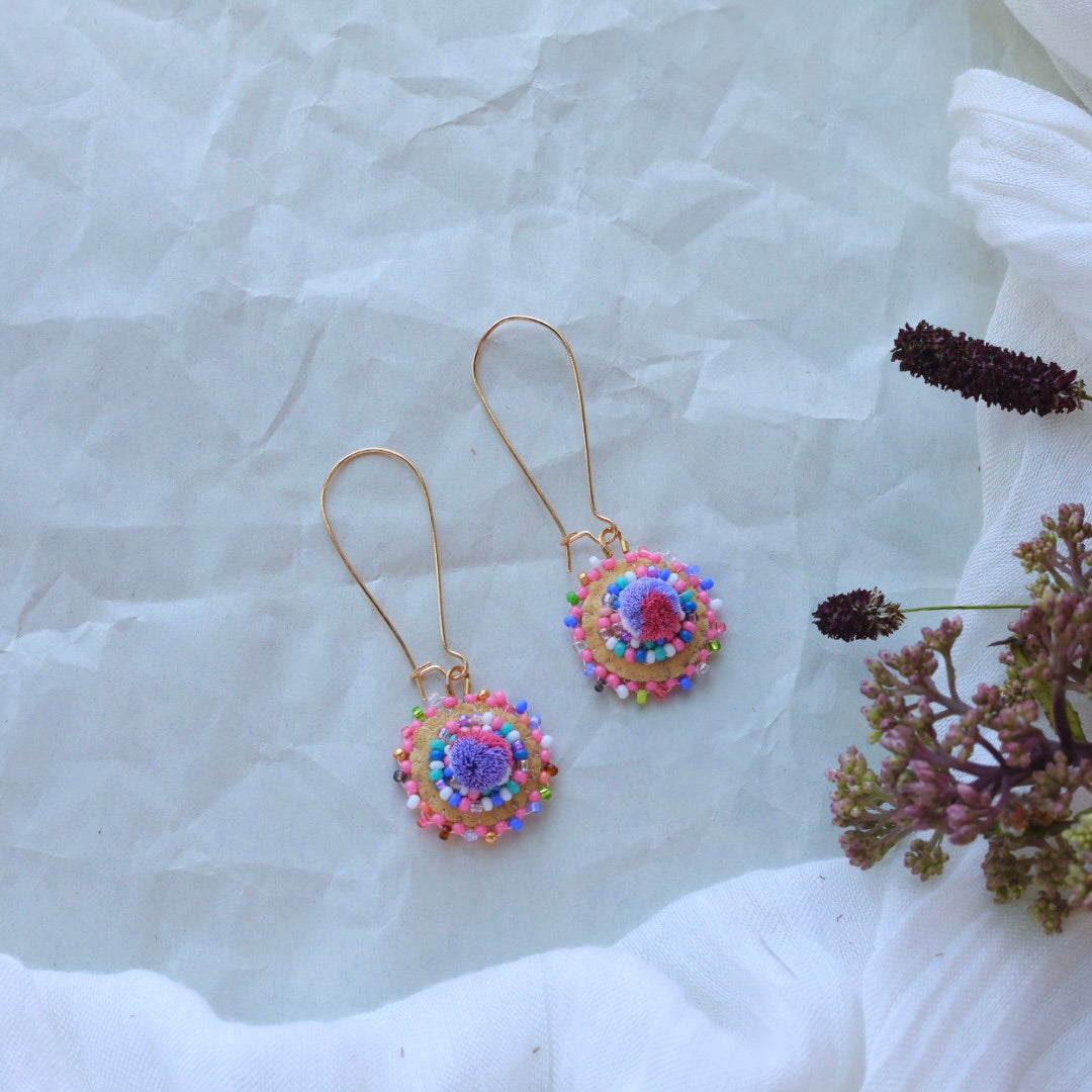 Deneyounen Designs Bead Soup Tufted Earrings