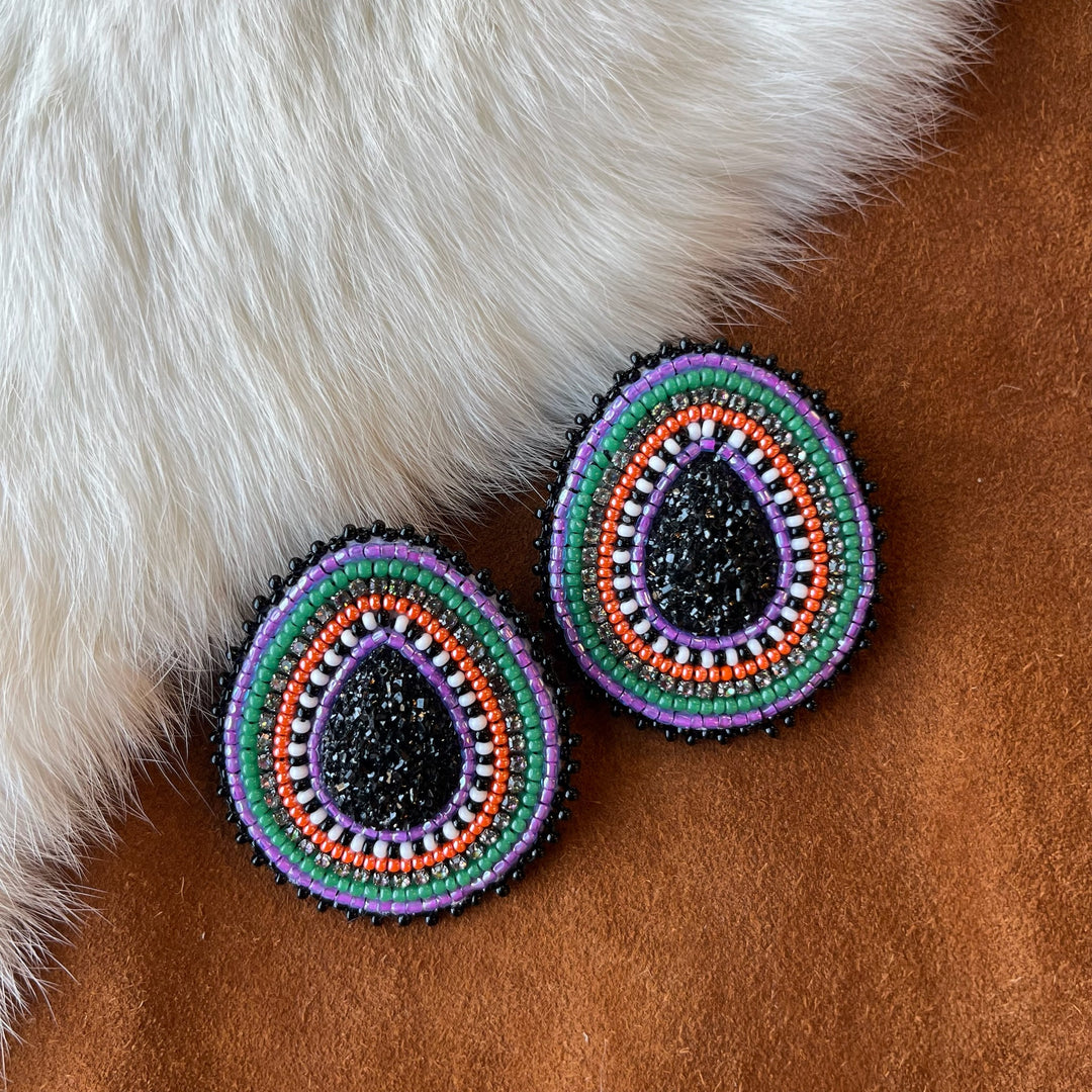 Justine B. Teardrop Beaded Earrings