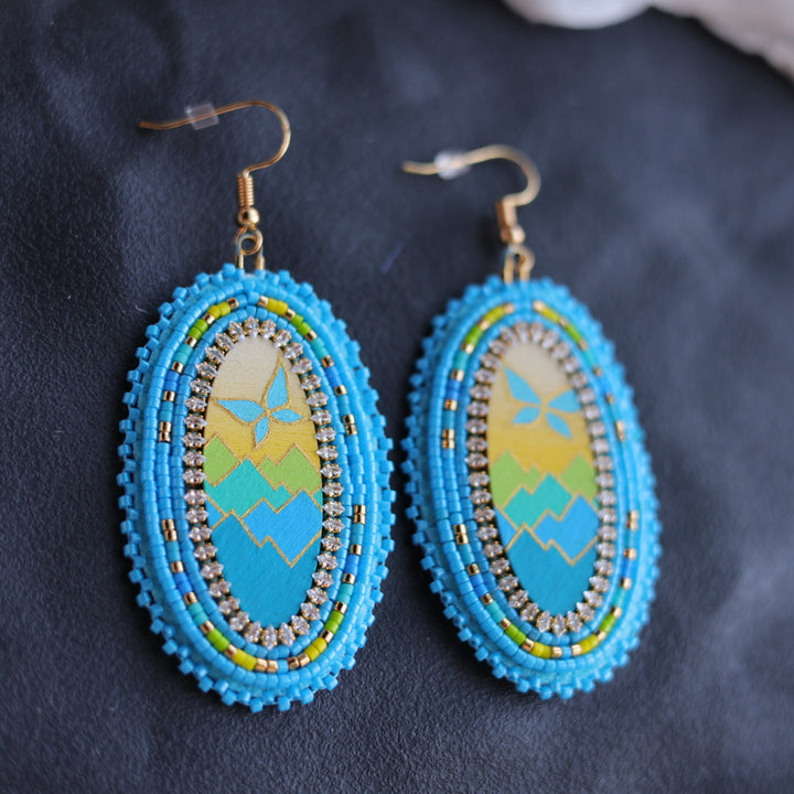 Beth Rose Designs Blue Butterfly Scene Earrings