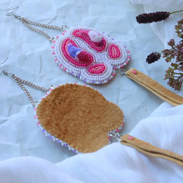 Deneyounen Designs Caribou Tracks Bead and Tufted Earrings