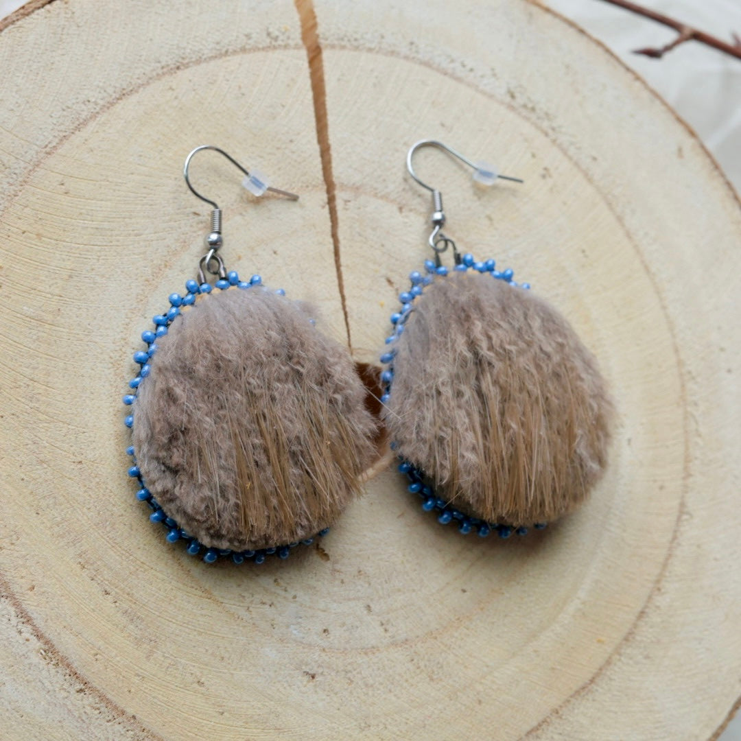 Windy North Designs Beaver Fur Drop Earrings