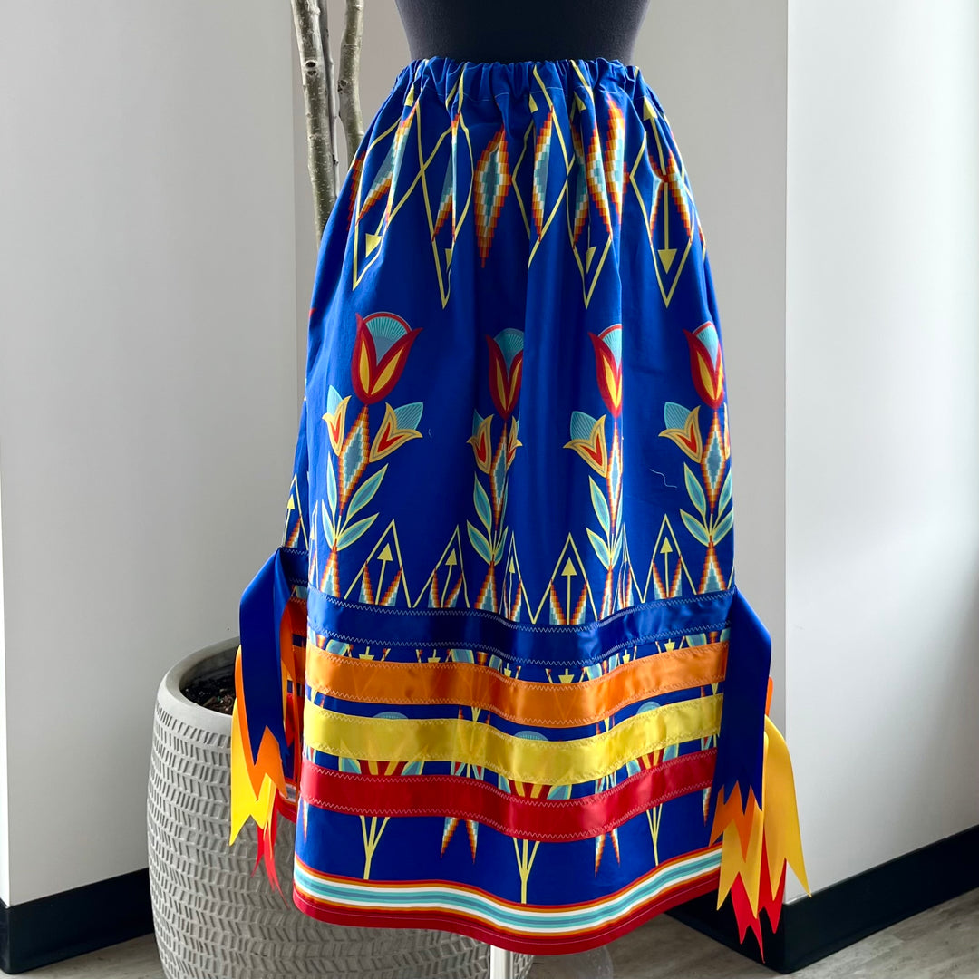 Vi's CREE-ations Royal Blue Tulip Short Ribbon Skirt