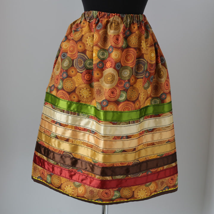 Vi's CREE-ations Autumn Orange Short Ribbon Skirt