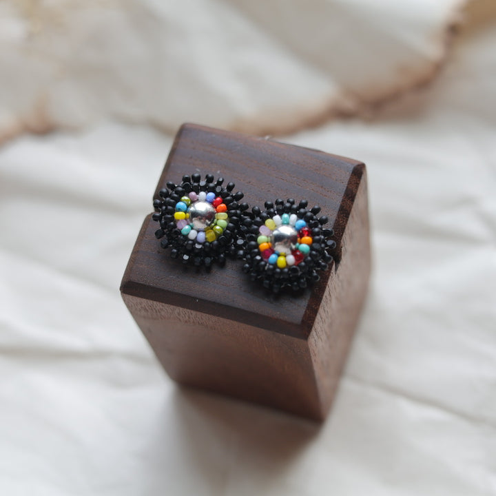 TLee Beads Tiny Brass Conch Beaded Studs