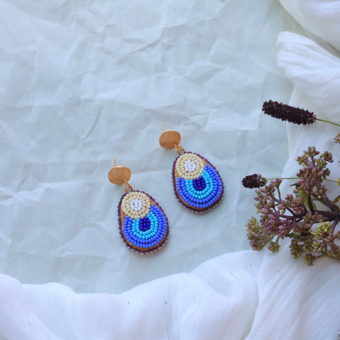 Deneyounen Designs Blue Flower Petal Earrings