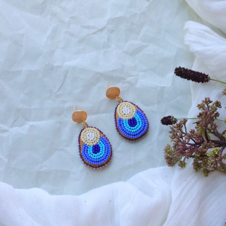 Deneyounen Designs Blue Flower Petal Earrings