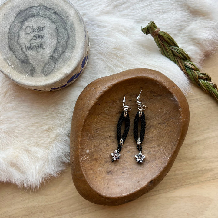 Clear Sky Woman Peyote Looped Earrings