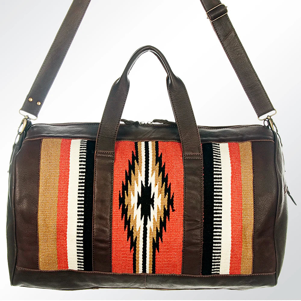 LS Western Green Diamond Saddle Blanket Weekend Bag