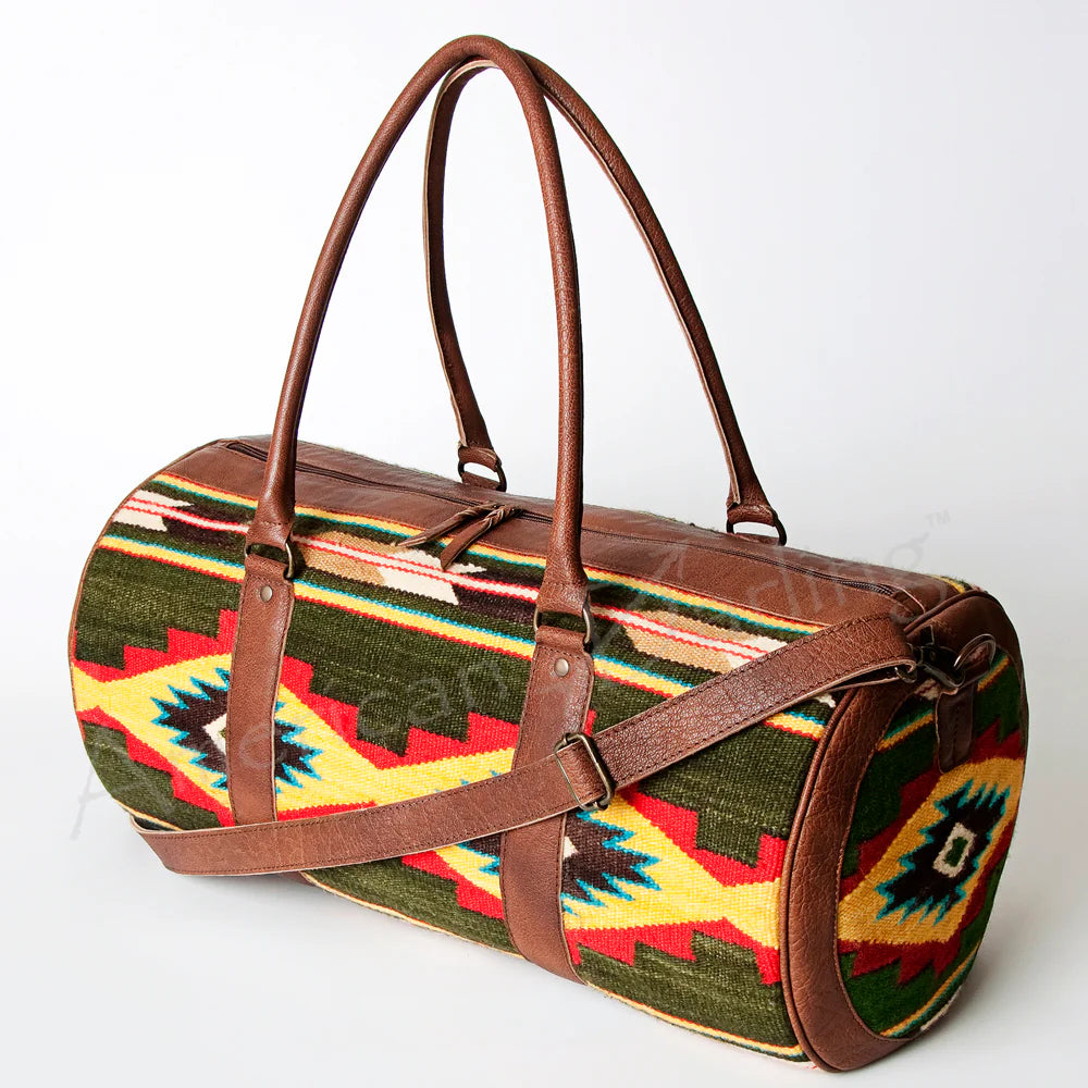 LS Western Green Saddle Blanket Weekend Bag