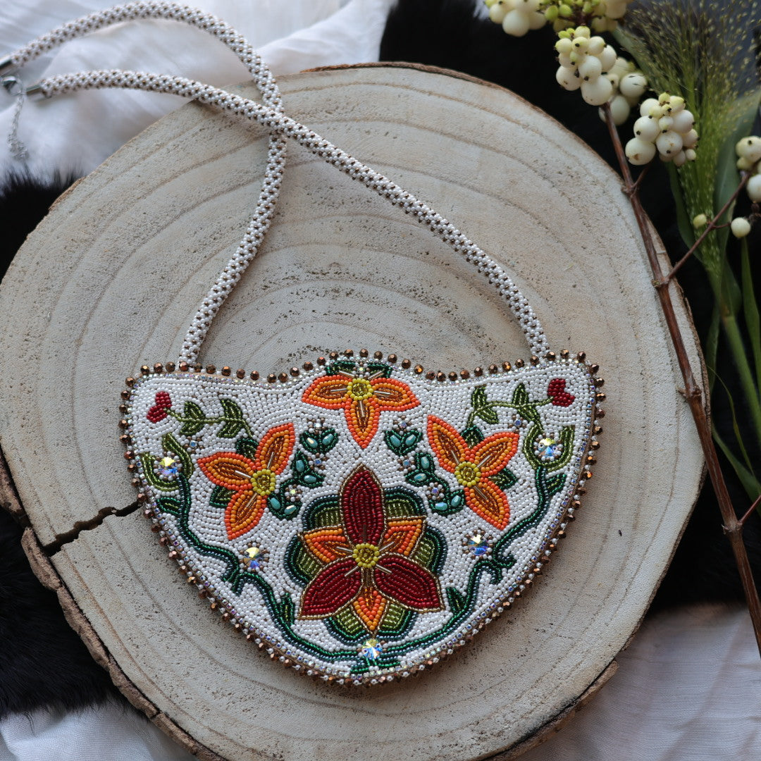 Ironstar Co. Orange Floral Beaded Medallion