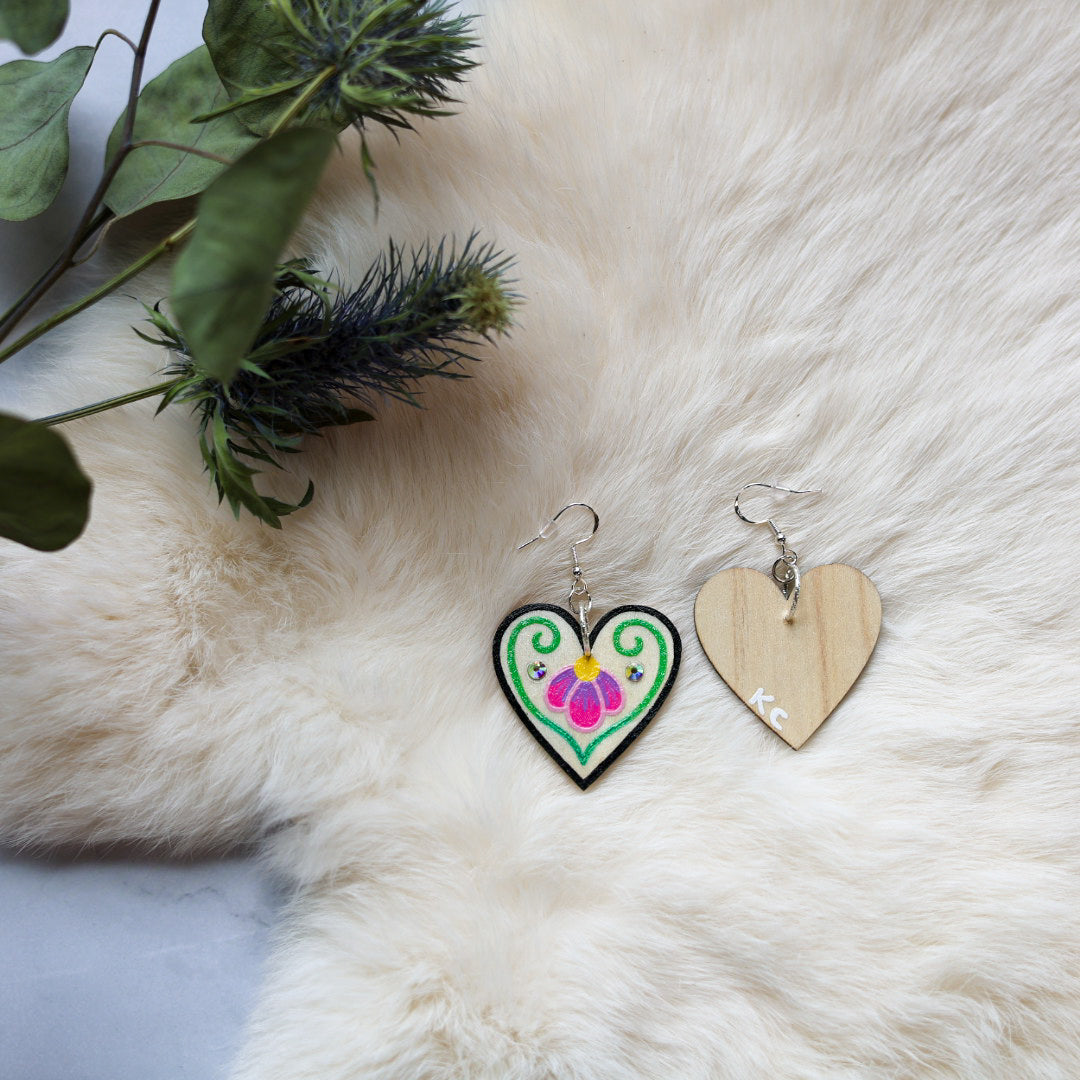Kristina Cardinal Painted Heart Earrings