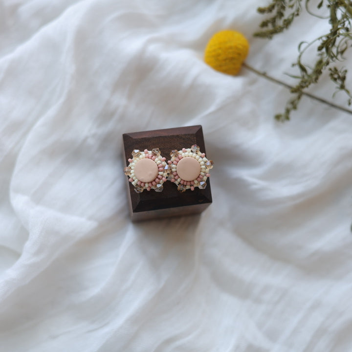 Prairie Beads Petite Pink Beaded Studs