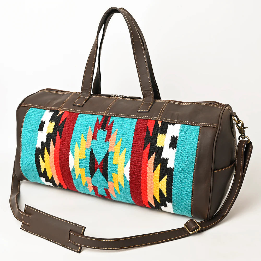 LS Western Turquoise Saddle Blanket Weekend Bag