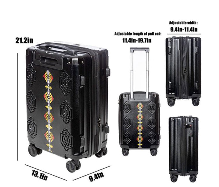 Nu Trendz Embossed Solstice Black Hard Shell Carry On