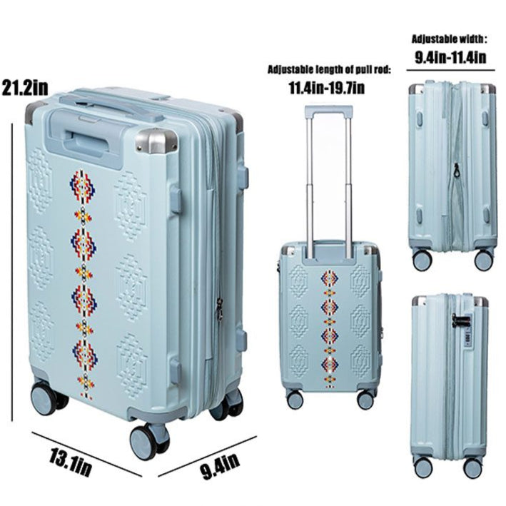 Nu Trendz Embossed Solstice Hard Shell Carry On Blue