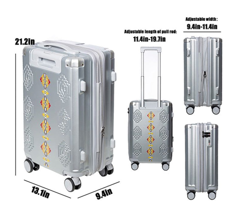 Nu Trendz Embossed Solstice Silver Hard Shell Carry On