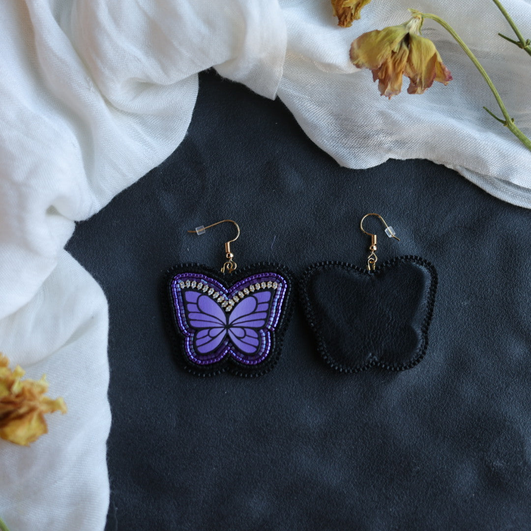 Beth Rose Designs Purple Butterfly Earrings