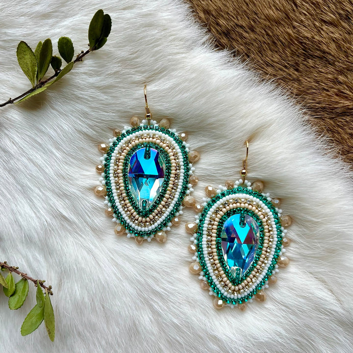 Mercedes G. Cream Bison Convertible Earrings