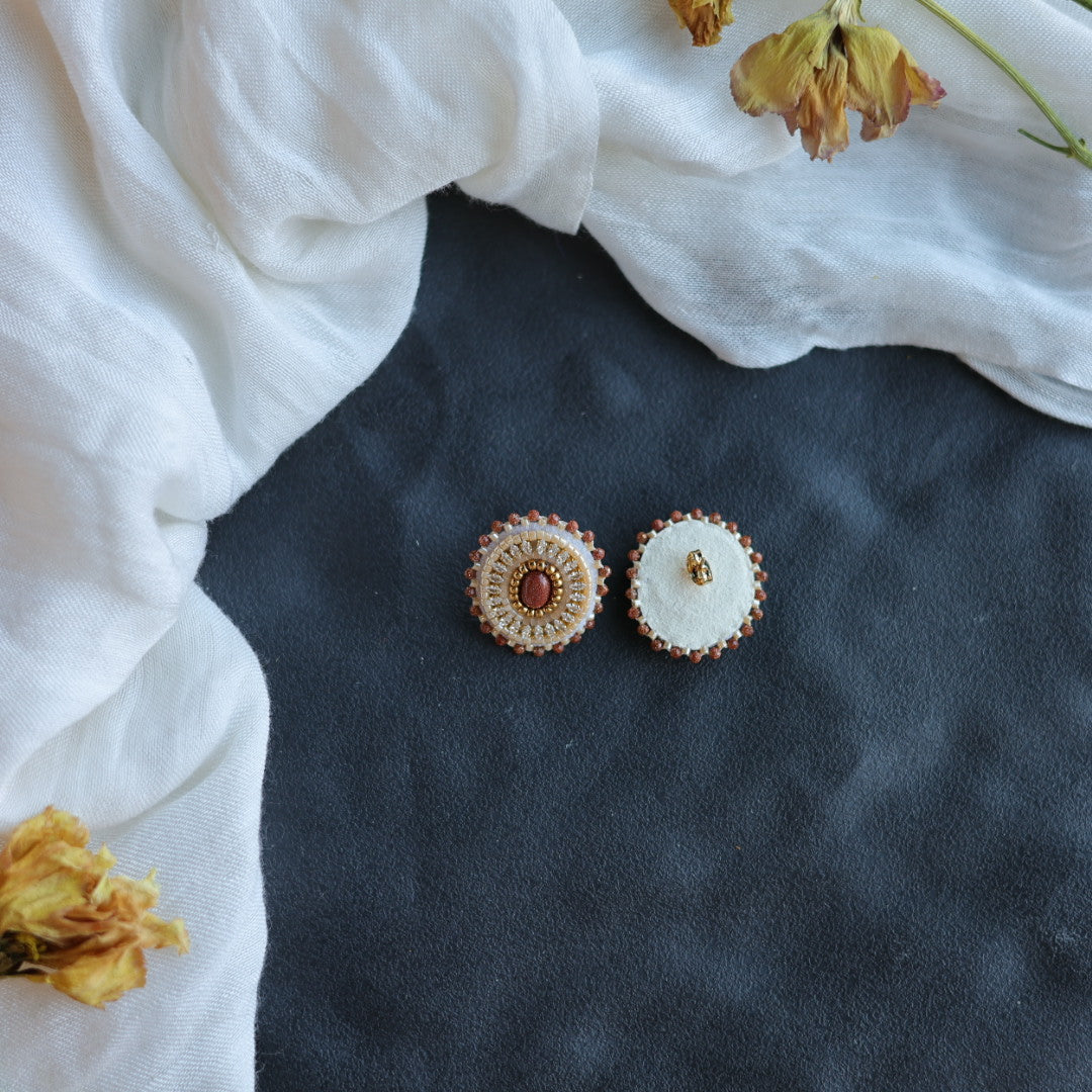 Beth Rose Designs Small Goldstone Beaded Stud Earrings