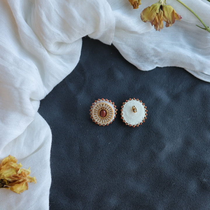 Beth Rose Designs Small Goldstone Beaded Stud Earrings