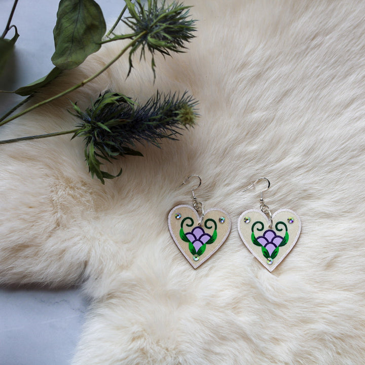 Kristina Cardinal Painted Heart Earrings