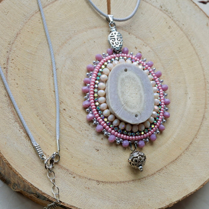 Windy North Designs Beaded Antler Pendant Necklace