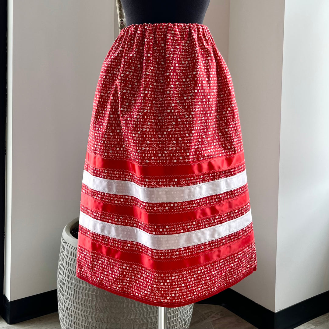 Vi's CREE-ations Red Arrow Short Ribbon Skirt