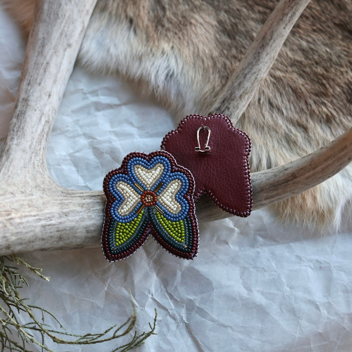 Keegan W. Moody Three Petal Floral Beaded Earrings