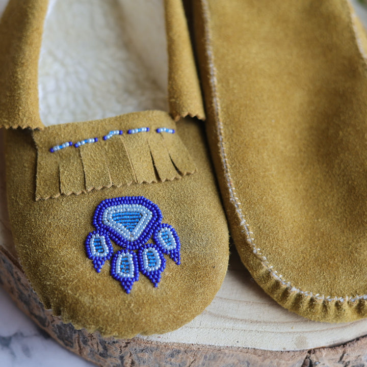 T.Sullivan Men's 11 Blue Wolf Paw Moccasin