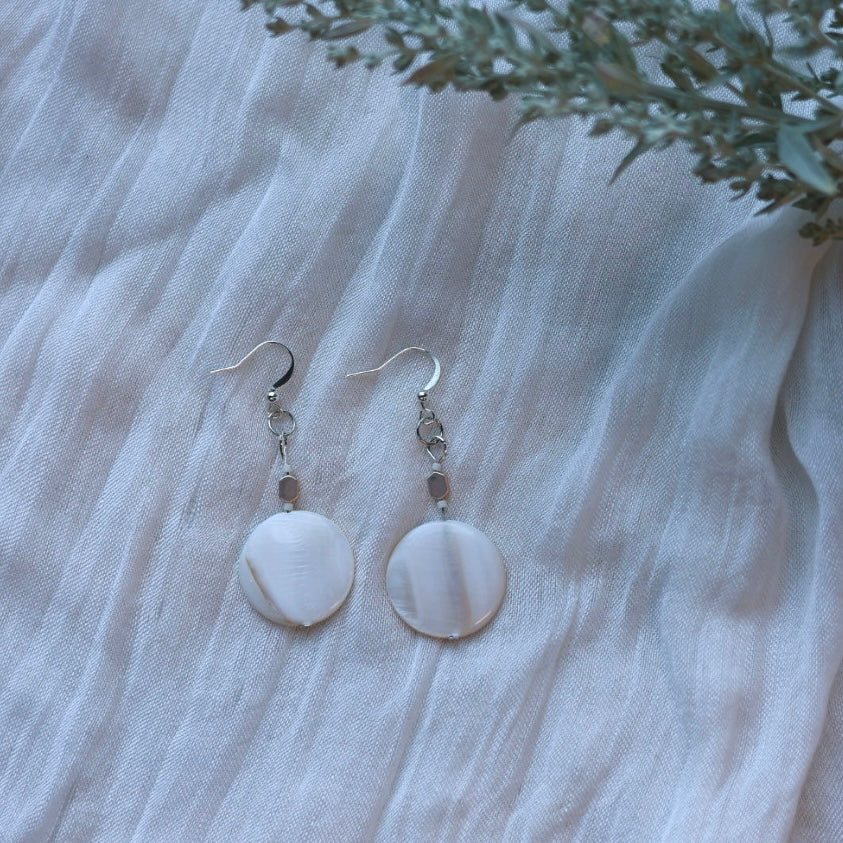 Prairie Beads Mother of Pearl Drop Earrings