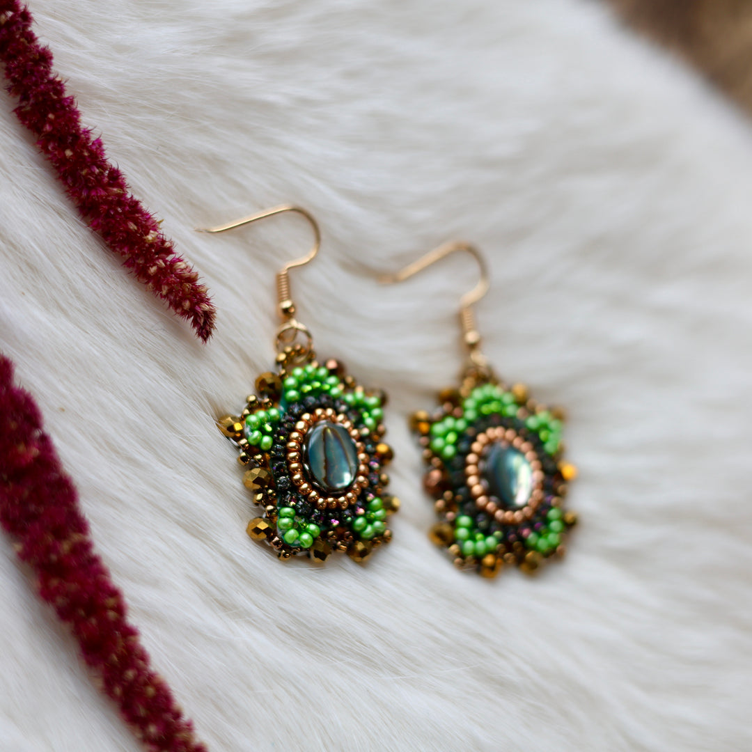 Mercedes G. Mini Turtle Beaded Earrings