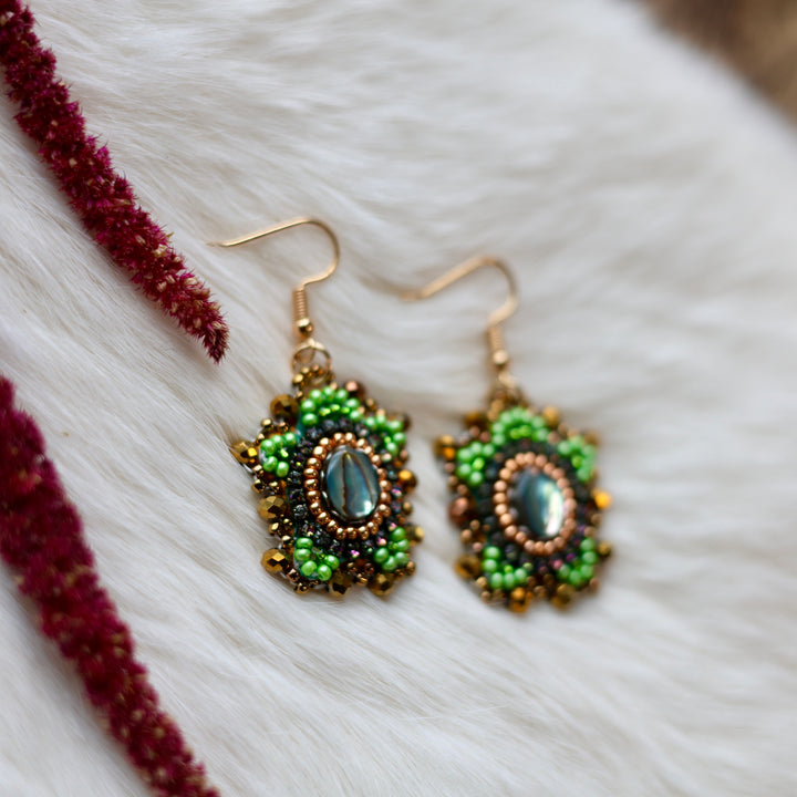 Mercedes G. Mini Turtle Beaded Earrings