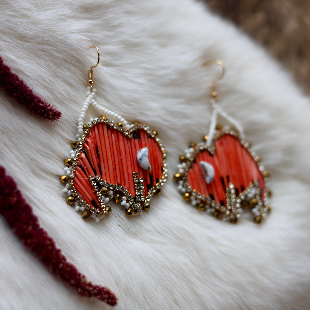 Mercedes G. Quill Bison Drop Earrings