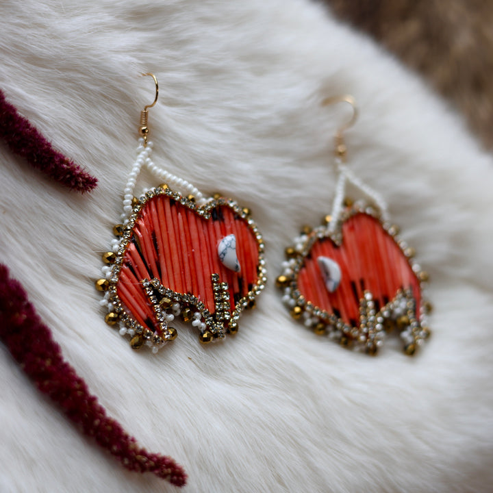 Mercedes G. Quill Bison Drop Earrings