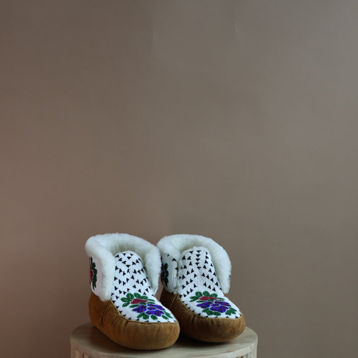 Emily J. Fully Beaded Men's High Ankle Moccasins