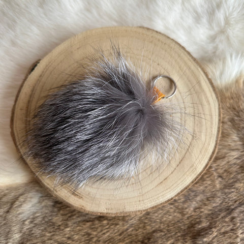 Trapline Creations Silver Fox Fur Keychain