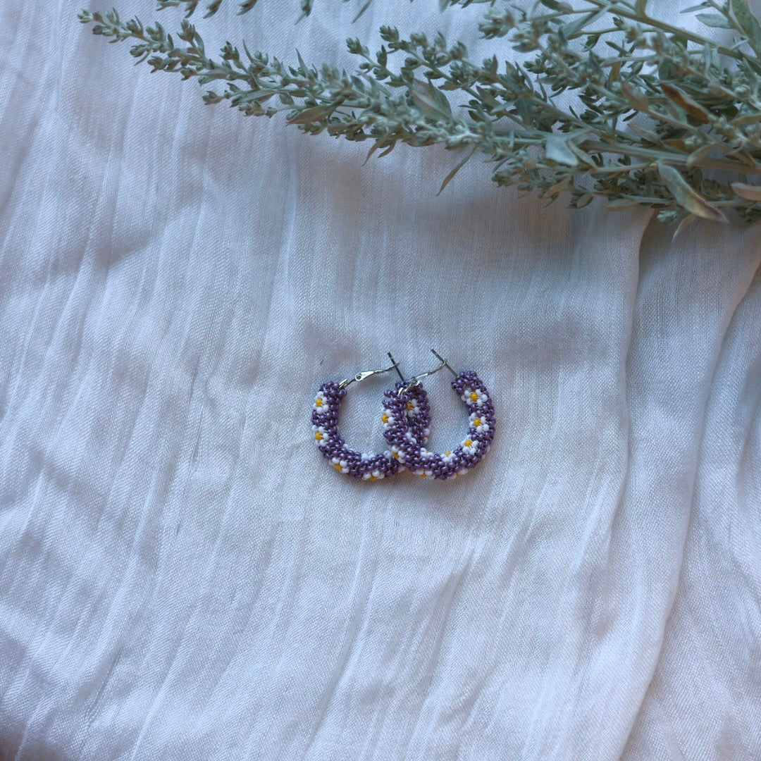 Prairie Beads Small Peyote Hoops