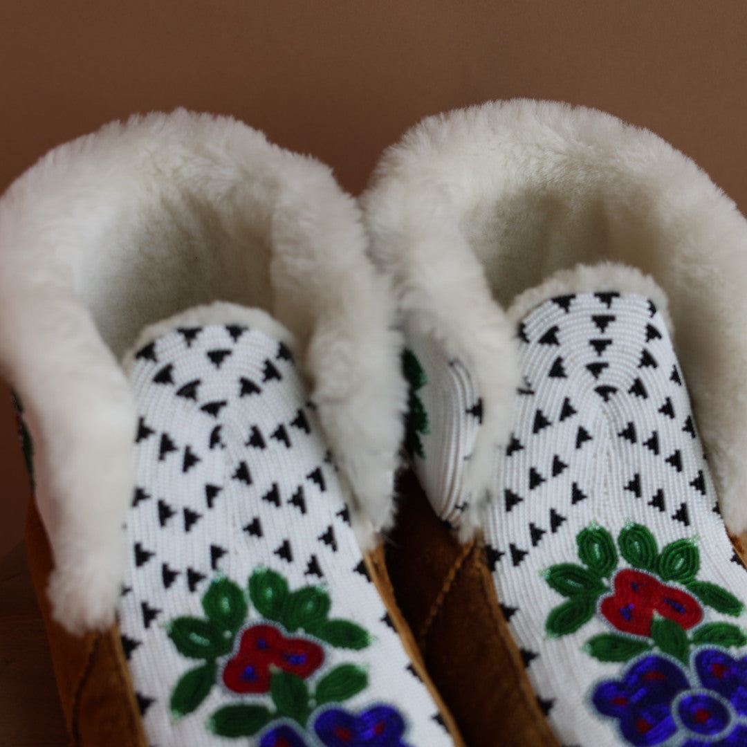 Emily J. Fully Beaded Men's High Ankle Moccasins