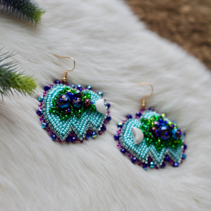 Mercedes G. Blueberry Bison Drop Earrings