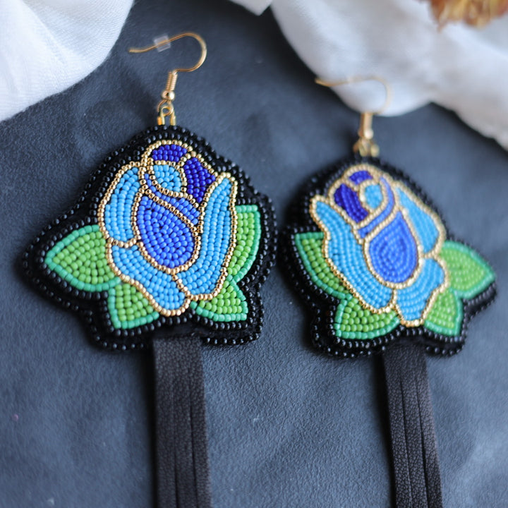 Beth Rose Designs Blue Rose Necklace & Earrings