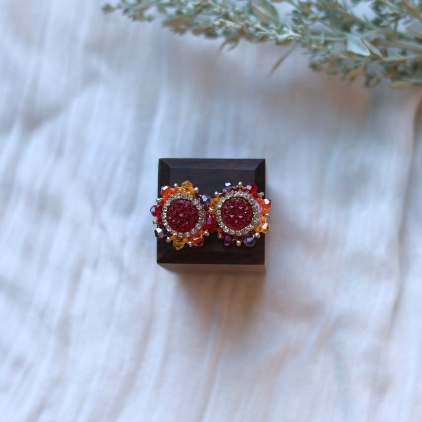 Prairie Beads Petite Fire Beaded Studs