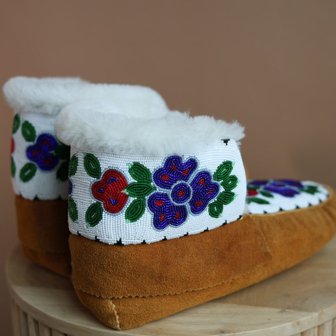 Emily J. Fully Beaded Men's High Ankle Moccasins