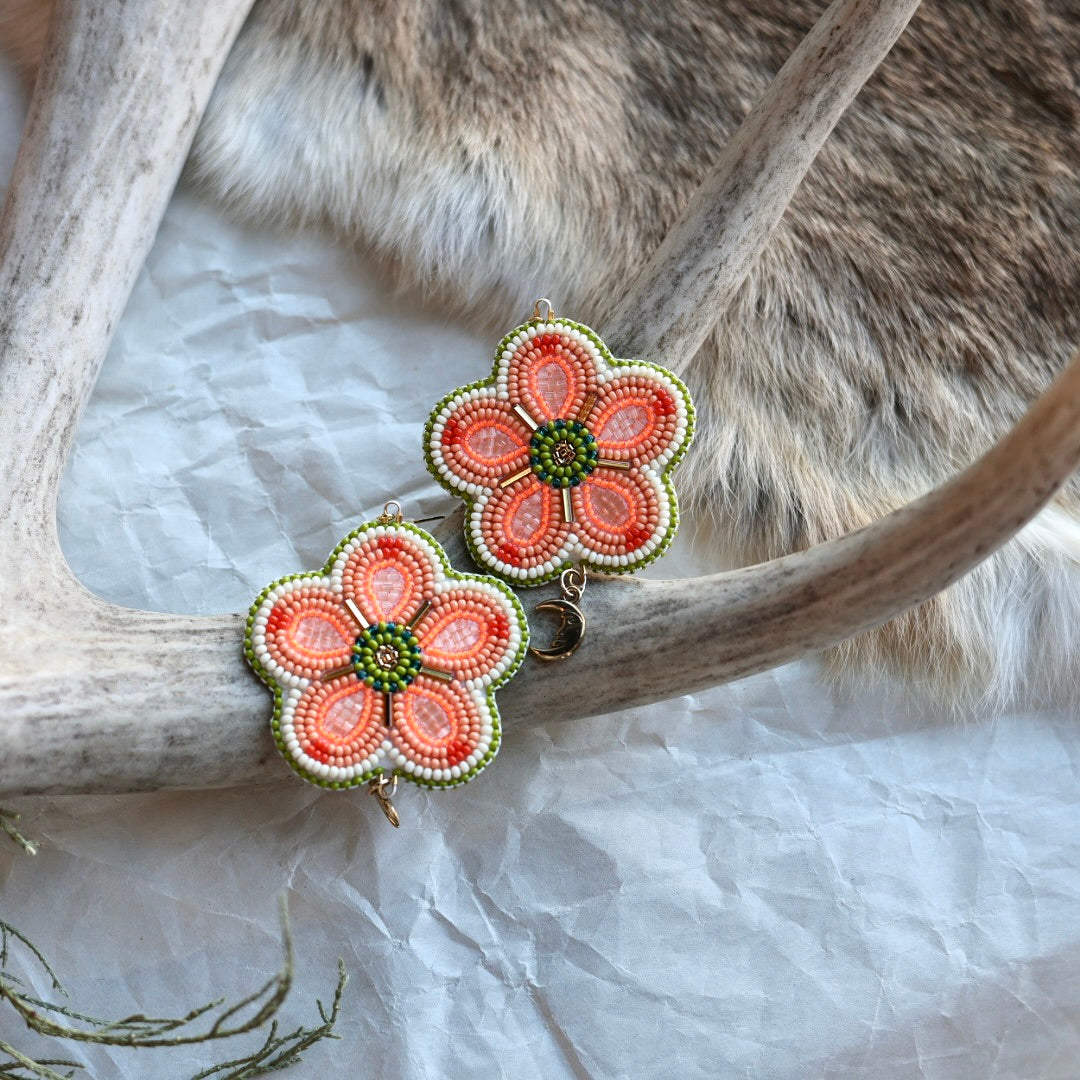 Keegan W. Five Petal Flower Charm Earrings