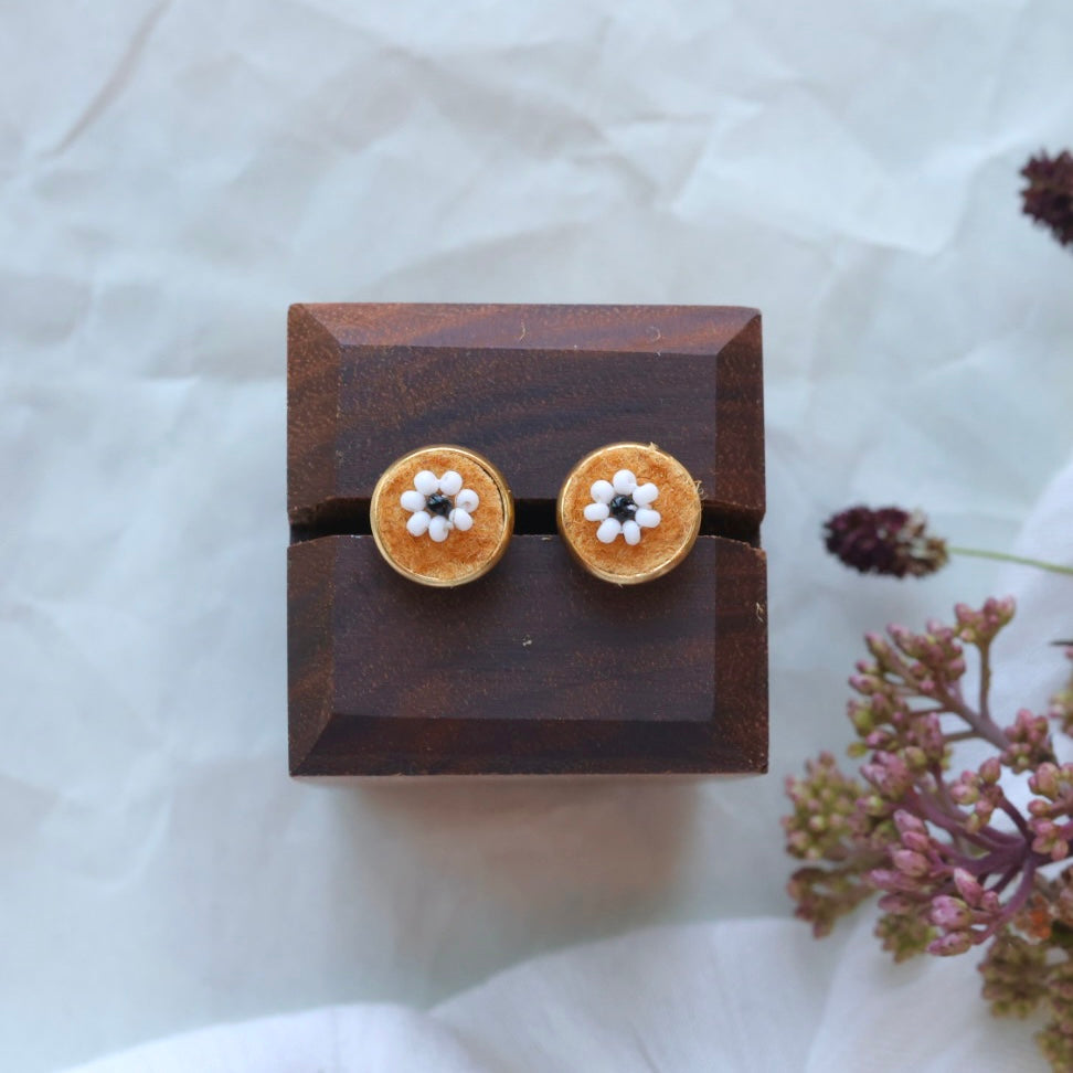 Deneyounen Designs Petite Floral Moose Hide Studs
