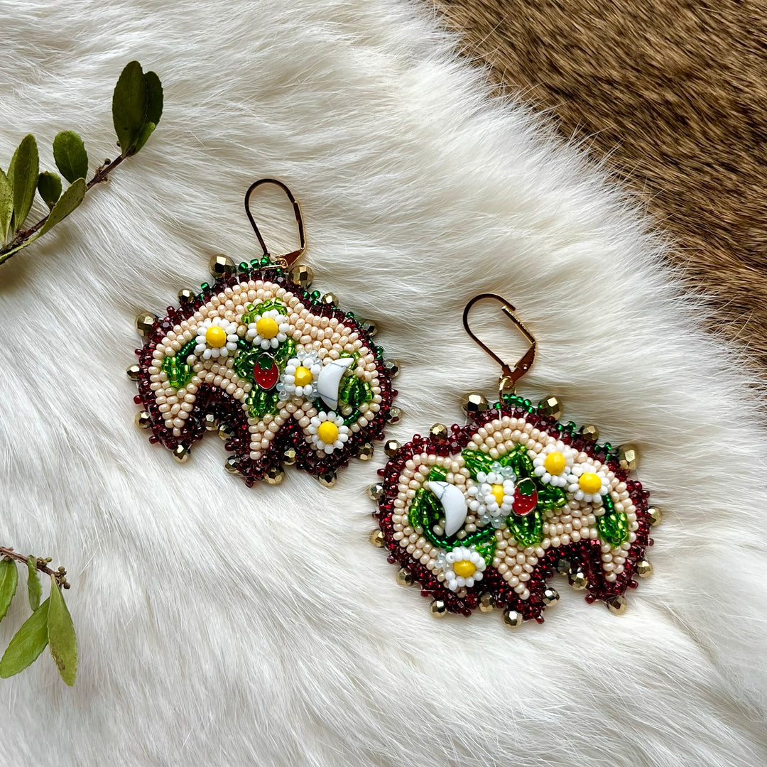Mercedes G. Strawberry Bison Convertible Earrings