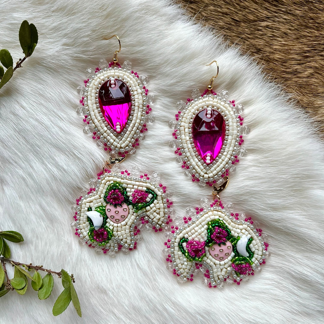 Mercedes G. Strawberry Bison Convertible Earrings