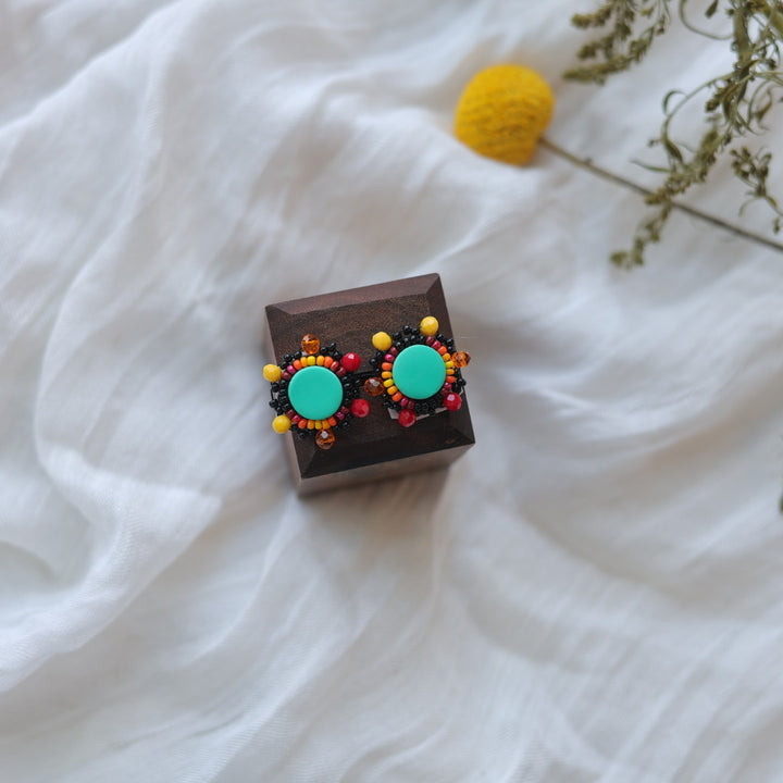 Prairie Beads Petite Fire Beaded Studs